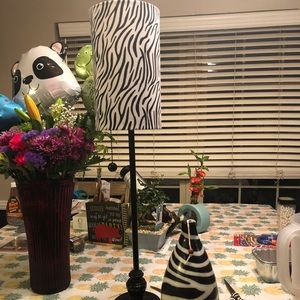 Zebra lamp and decor
